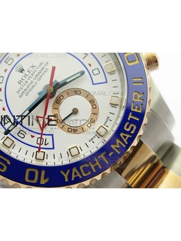 YachtMaster II 116681 SS/RG Blue Ceramic JF 1:1 Best Edition on SS/RG Bracelet A7750