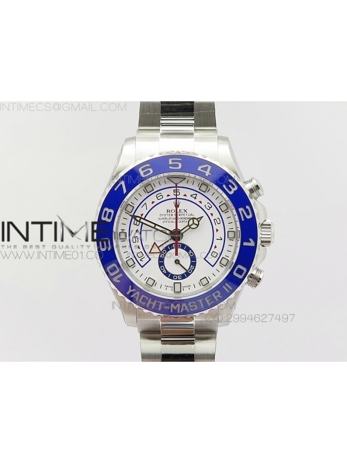 YachtMaster II 116680 SS NEW VERSION JF 1:1 Best Edition White Dial Blue Ceramic Bezel on Bracelet A7750