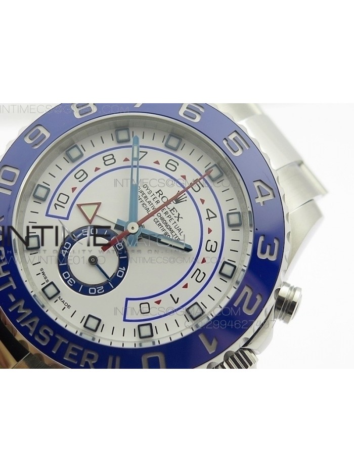 YachtMaster II 116680 SS JF 1:1 Best Edition White Dial Blue Ceramic Bezel on Bracelet A7750