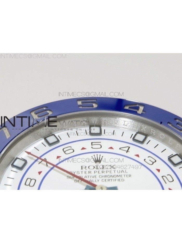 YachtMaster II 116680 SS JF 1:1 Best Edition White Dial Blue Ceramic Bezel on Bracelet A7750