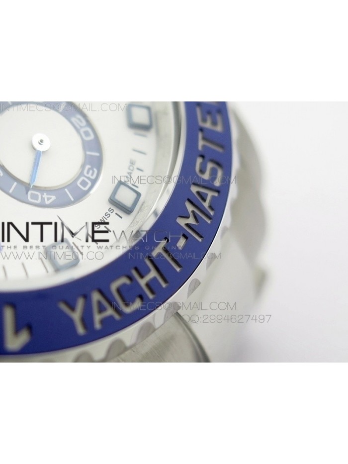 YachtMaster II 116680 SS JF 1:1 Best Edition White Dial Blue Ceramic Bezel on Bracelet A7750