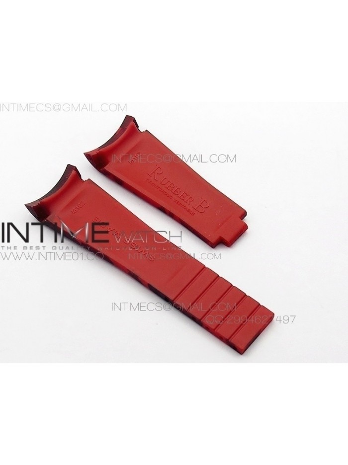 Camouflage RubberB Red Strap for deployant buckle Rolex Submariner, GMT Master II, Yacht-Master