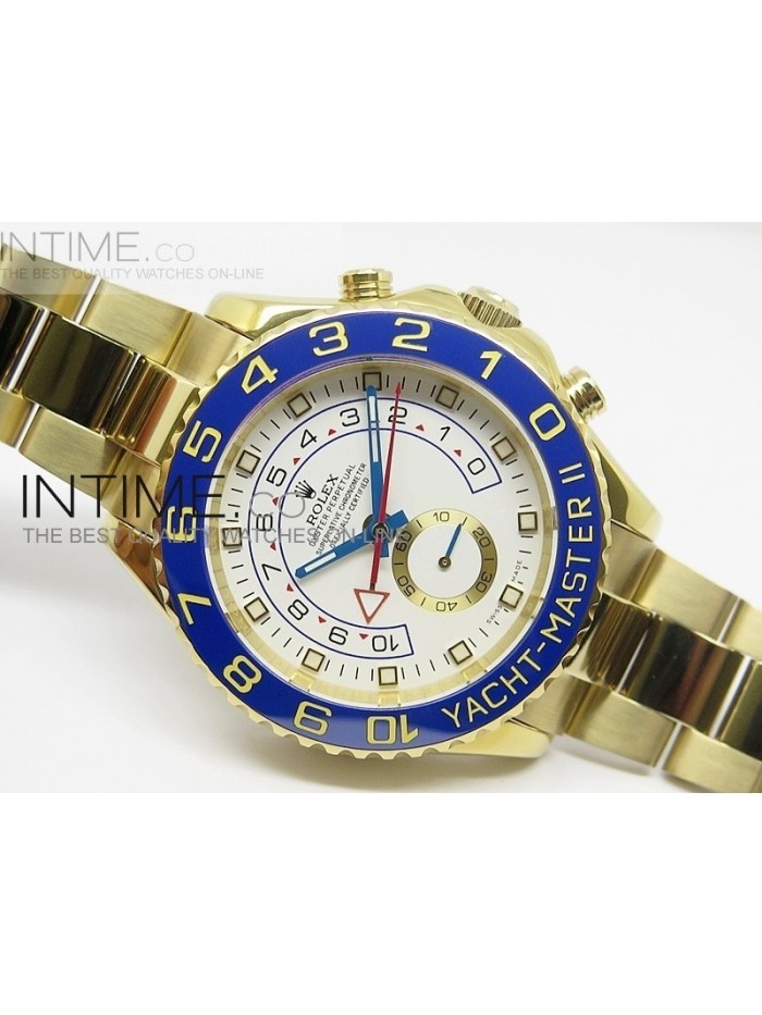 2014 YachtMaster II YG White Dial on YG Bracelet A7750