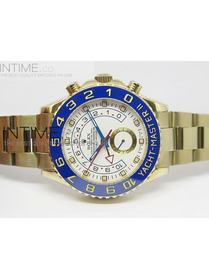 2014 YachtMaster II YG White Dial on YG Bracelet A2813