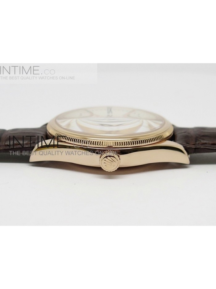 Cellini 50505 BP Maker RG White Dial on Brown Leather Strap A2824