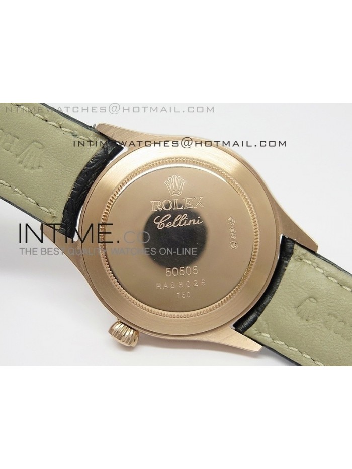 Cellini 50505 BP Maker RG Sliver Dial on Brown Leather Strap