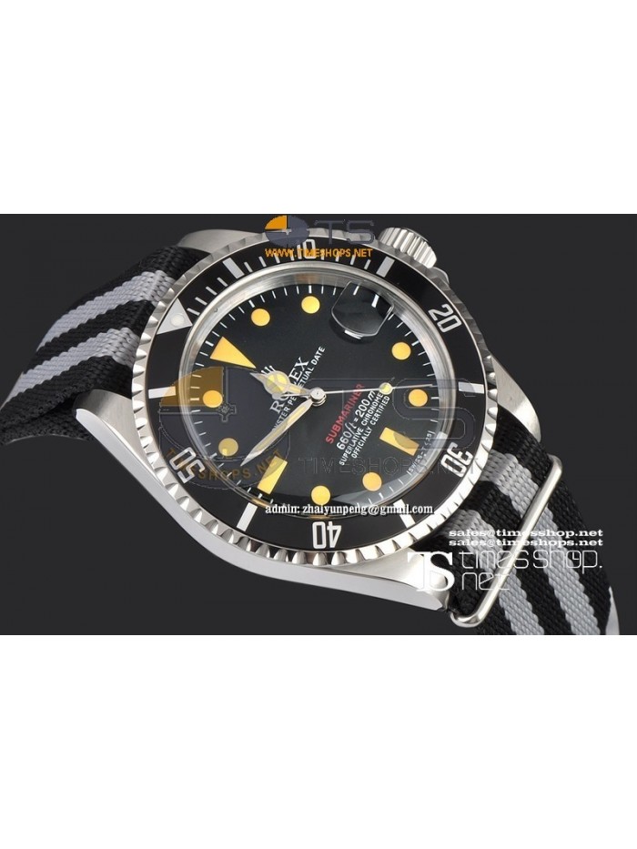 RO7541-  Vintage Submariner Black Dial SS/NY