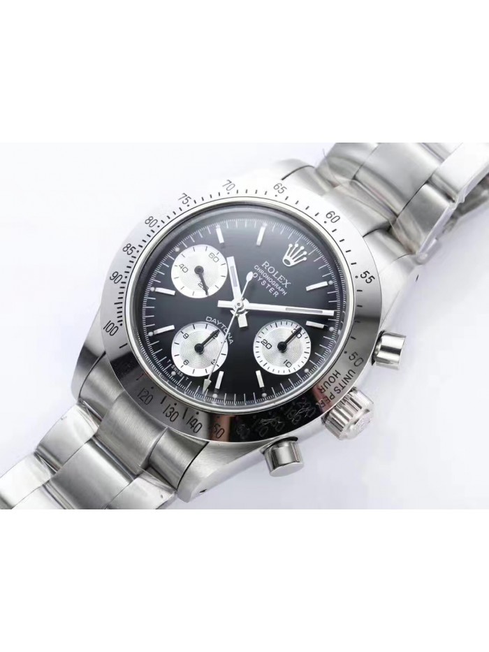 RO21330 - Vintage Daytona Black Dial SS Bracelet A7750