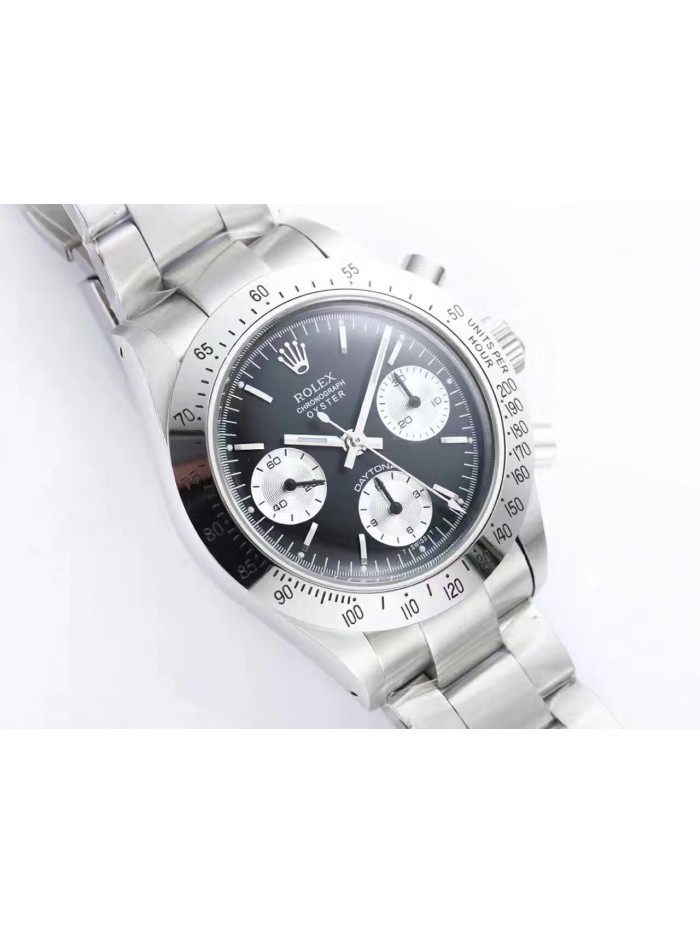 RO21330 - Vintage Daytona Black Dial SS Bracelet A7750