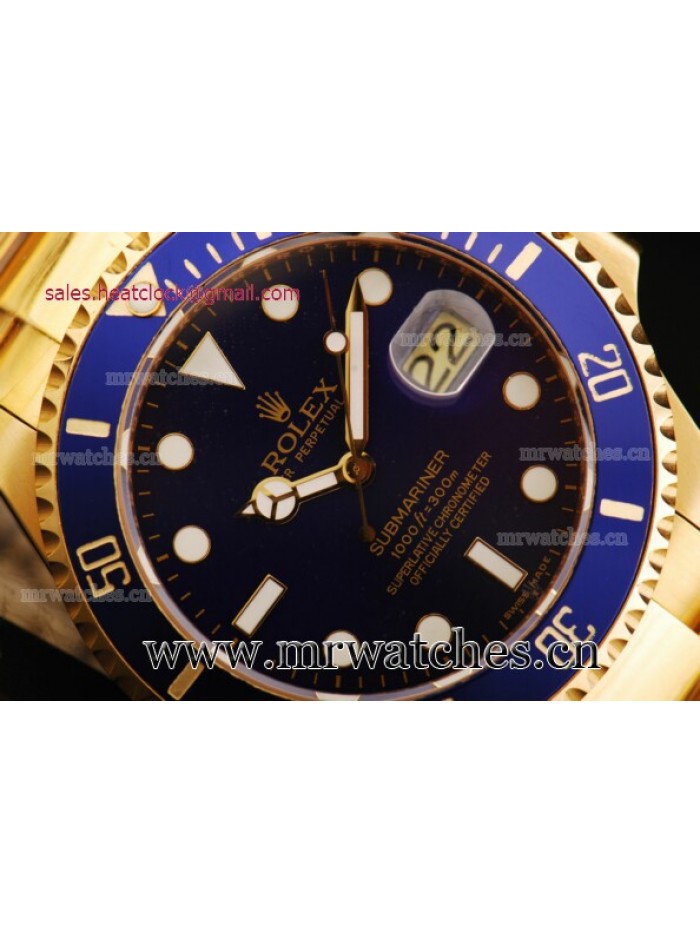 Rolex Submariner 43mm Yellow Gold Mens Watch - 116618