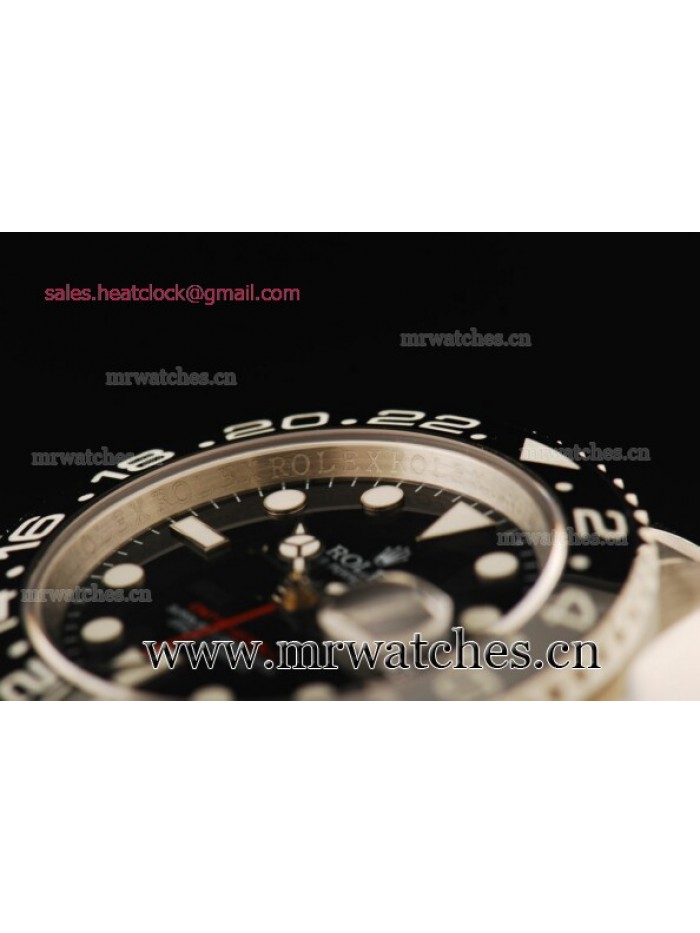 Rolex GMT-Master II Black Dial Full Steel Mens Watch - 116710SL