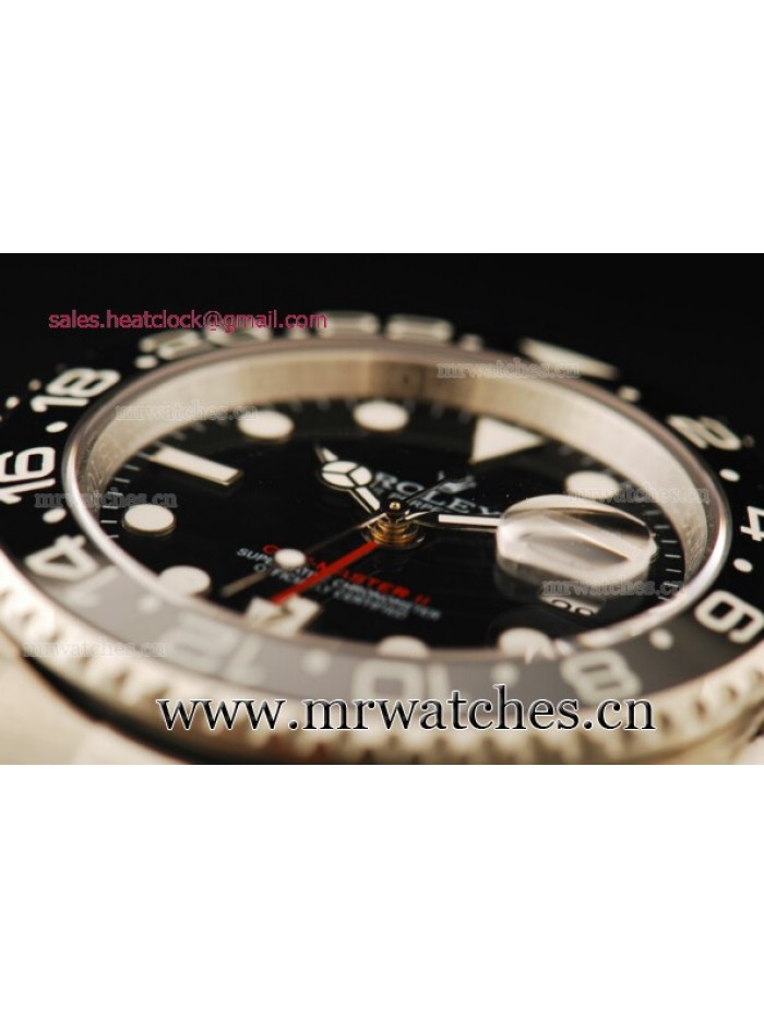 Rolex GMT-Master II Black Dial Full Steel Mens Watch - 116710SL