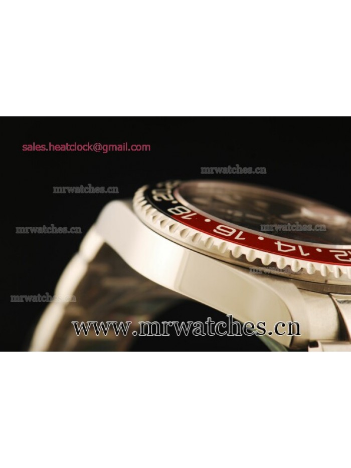 Rolex GMT-Master II Black/Red Bezel Full Steel Mens Watch - 116710SL
