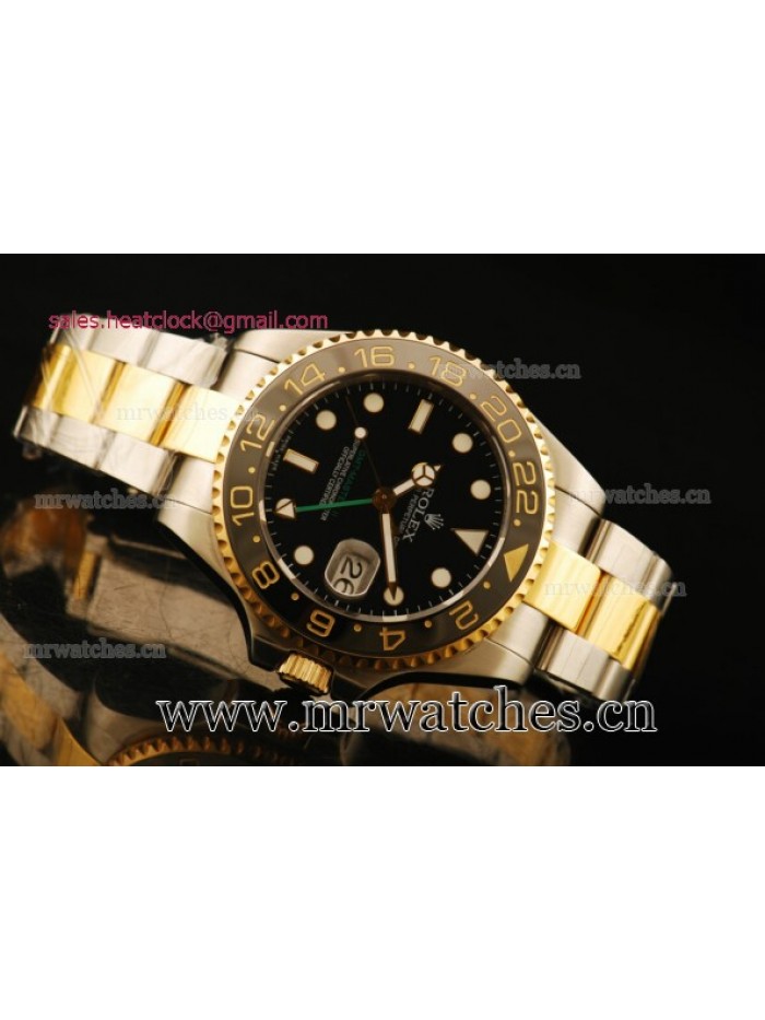 Rolex GMT-Master II Black Dial Yellow Gold Mens Watch - 1671308
