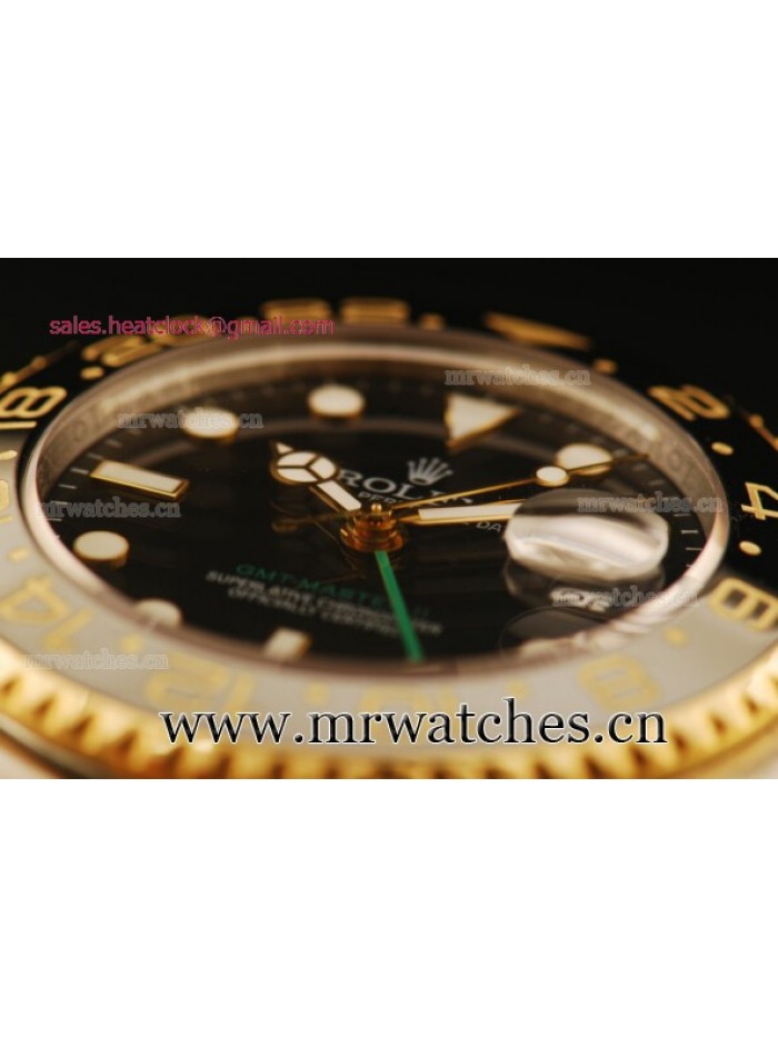 Rolex GMT-Master II Black Dial Yellow Gold Mens Watch - 1671308