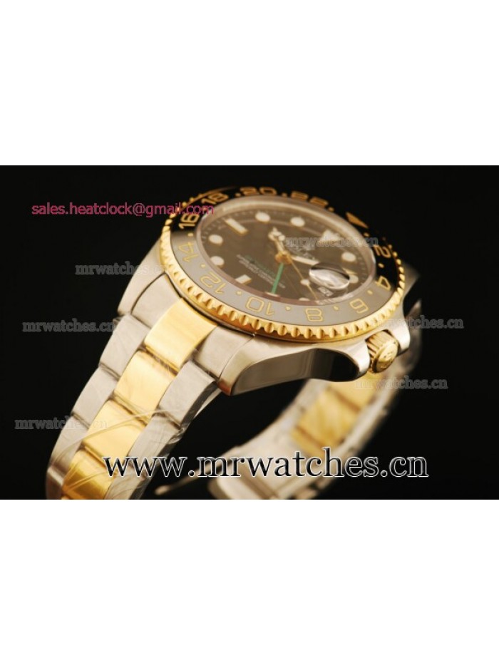 Rolex GMT-Master II Black Dial Yellow Gold Mens Watch - 1671308