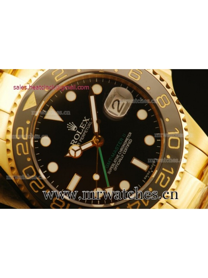 Rolex GMT-Master II Yellow Gold Mens Watch - 167130G