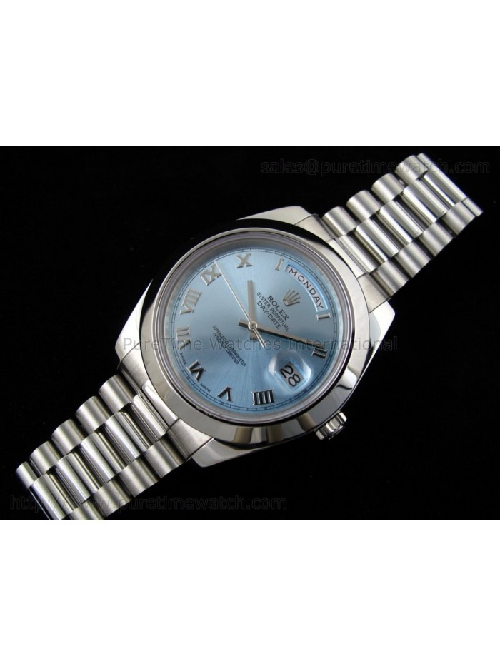 Day-Date II SS Ice-Blue Roman Dial A3156 Best Edition