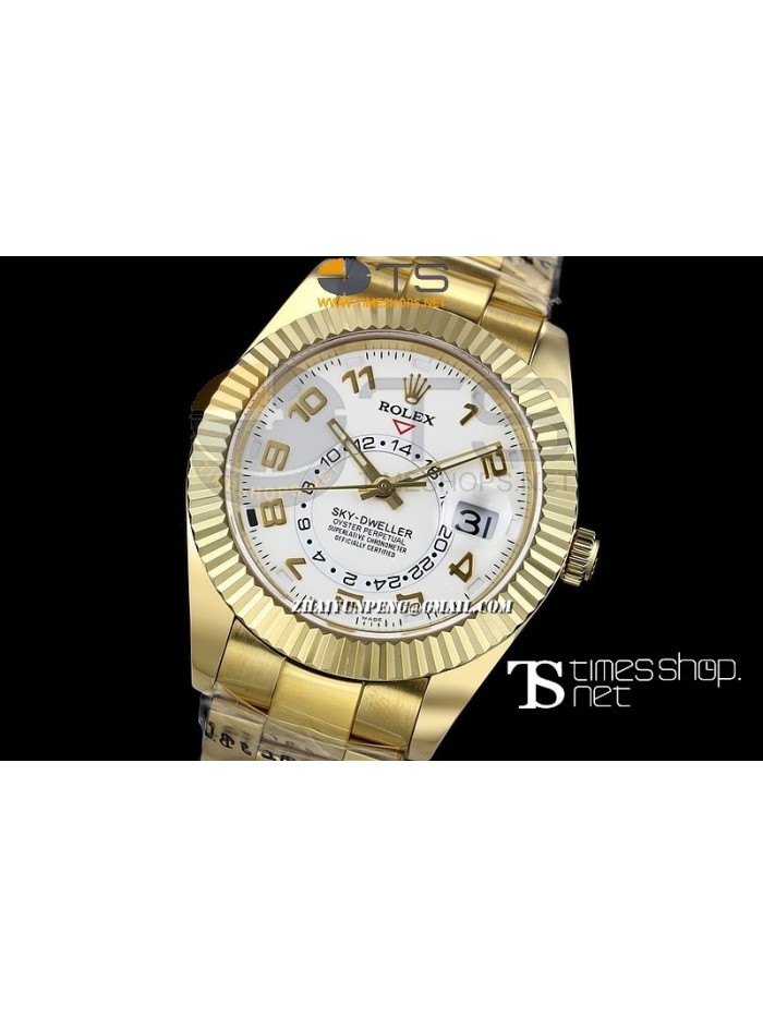 yellow gold rolex Sky-Dweller replica watch