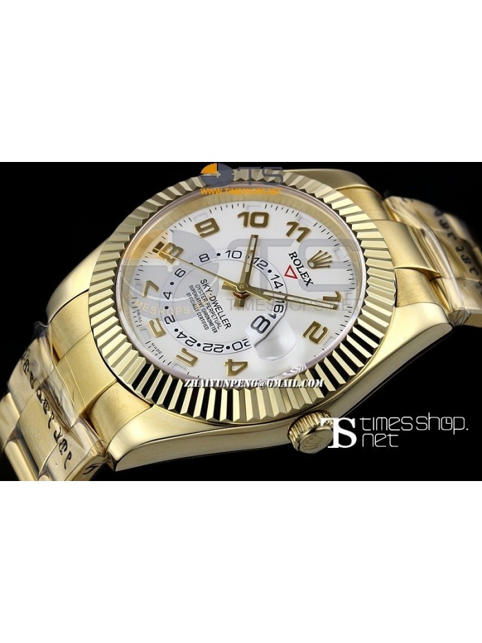 RO13437 - Sky-Dweller White Dial Full YG - Swiss ETA 2836-2